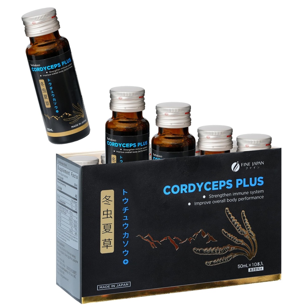 FINE JAPON Cordyceps Plus: Extrait de champignons Cordyceps premium et mélange de macadamia - gouttes intelligentes Champignons Adaptogènes, Supplément de champignons organiques pour l'énergie et l'immunité, Cordyceps liquides (paquet de 10)