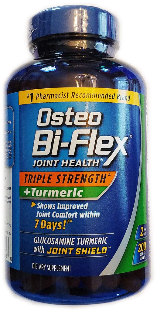 Osteo Bi-Flex, Triple Strength + Turmeric, 200 Tabletten, mit Glucosamine HCI und Kurkuma, Joint Supplement für Männer und Frauen
