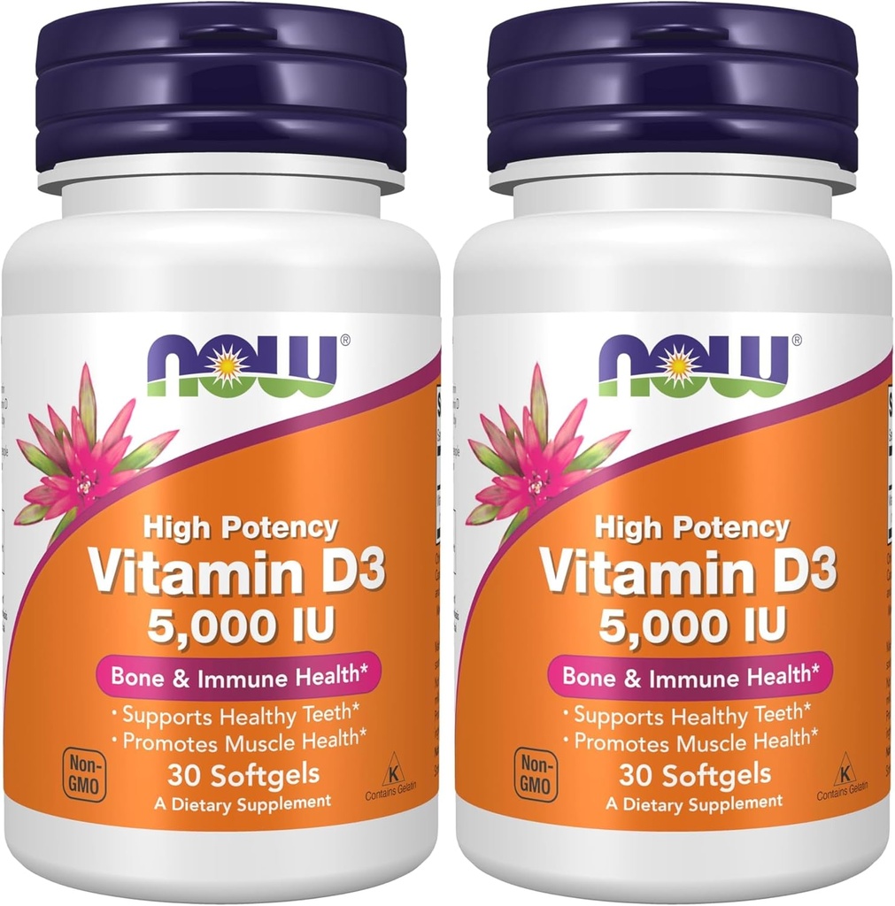 Maintenant vitamine D-3 5000 UI - 30 softgels (paquet de 2)
