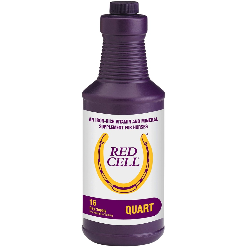Pferdegesundheit Rote Zelle, flüssige Vitamin-Iron-Mineral-Ergänzung für Pferde, hilft, wichtige Ernährungszuschläge in der Pferdeernährung, 1 Qt., 32 Oz., 16-Tage-Versorgung
