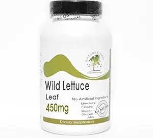 Feuille de laitue sauvage 450mg ~ 200 Capsules - Aucun additif ~ Suppléments de nature