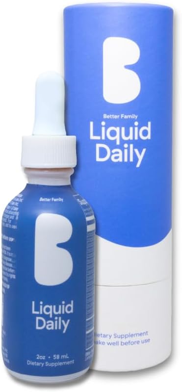 Meilleure famille - Multivitamine quotidienne liquide - goutte de bien-être tout-en-un - Tous les âges et tous les sexes - Vitamines méthylées - Pas de sucre ou d'artificiels - Sans gluten, sans OGM - Supplément alimentaire - 2 oz (60 ml)