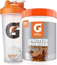 Bundle di Gatorade Shaker Bottiglia per Palestra, 28 Oncia, Plastica e Gatorade Whey Protein Polvere, Cioccolato