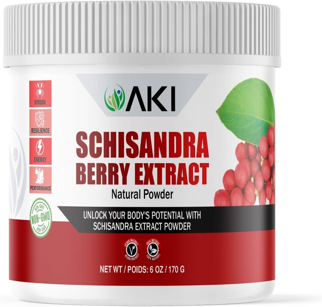 Polvere dell'estratto di bacche di AKI Schisandra - fatta dalla bacchetta cinese di Schisandra - maggio aiuta a migliorare l'energia e le prestazioni fisiche - non-GMO & Vegan Friendly (6oz /170g)