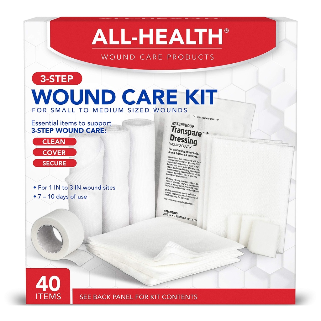Alle Health Wound Care Kit & First Aid Supplies, 40 Stück | für kleine bis mittelgroße Schwebstoffe, professionelle Verwendung für Auto, Home, Camping, Wandern und mehr