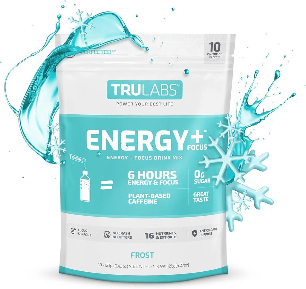 TRULABS Endurance Energy + Focus, Miscela di bevanda in polvere, Frost