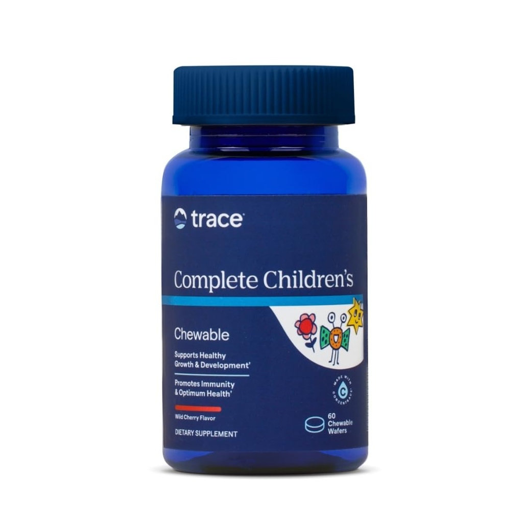 Trace Minerals Masticabile completa per bambini - Multivitamina senza glutine per bambini - Masticabile Multivitamina Supplemento per sostenere la salute e lo sviluppo - 60 Wafers masticabili (30 Serve)