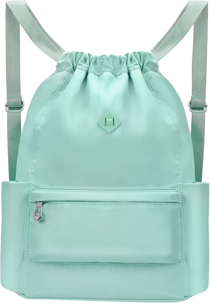 Sac à dos drawstring avec wet Pocket Gym Sac à dos résistant à l'eau Cinch String Bag Plage Nage pour femmes hommes