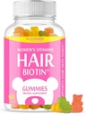 Haar Biotin Gummi Vitamine 10000mcg - Biotin-Ergänzung für Gesunde, Stärkere, Schöne Haare & Nägel, Non-GMO, Kaubare Vegan-Haargummis für Frauen & Männer - 60 Gummy