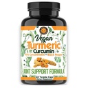 Vegan Kurkuma Curcumin mit schwarzem Pfeffer Extrakt (60 Veggie Kapseln-2 Monat Versorgung), 95% Curcuminoide - Alle natürlichen leistungsstarken Antioxidantien für Gelenkunterstützung und Relief (1-Bottle)