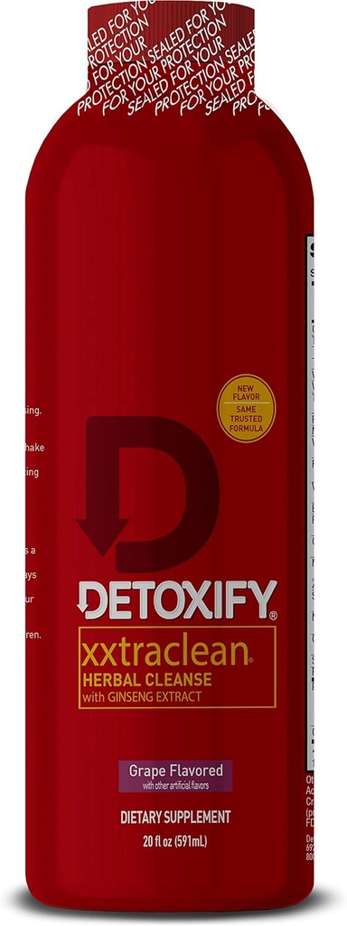 Detoxify – Xxtra Clean Herbal Detox Drink – Full Body Cleanse Detox per le donne e gli uomini - Stesso giorno Risultati - Migliorato con Ginseng Extract & Milk Thistle Extract - Plus Sticker