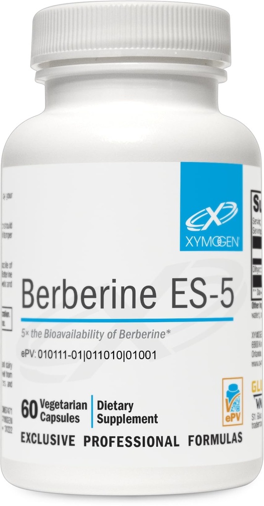 XYMOGEN Berberine ES-5 - Diidroberberine Berberine Supplement - 5X La Biodisponibilità Tradizionale - Supporto Metabolico (60 capsule)