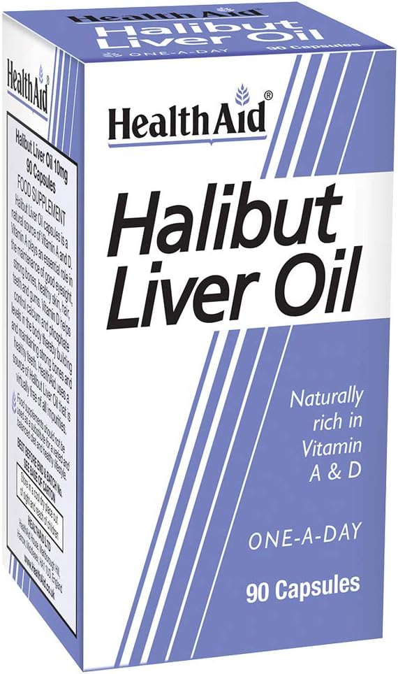 Huile de foie de Halibut HealthAid - 90 capsules