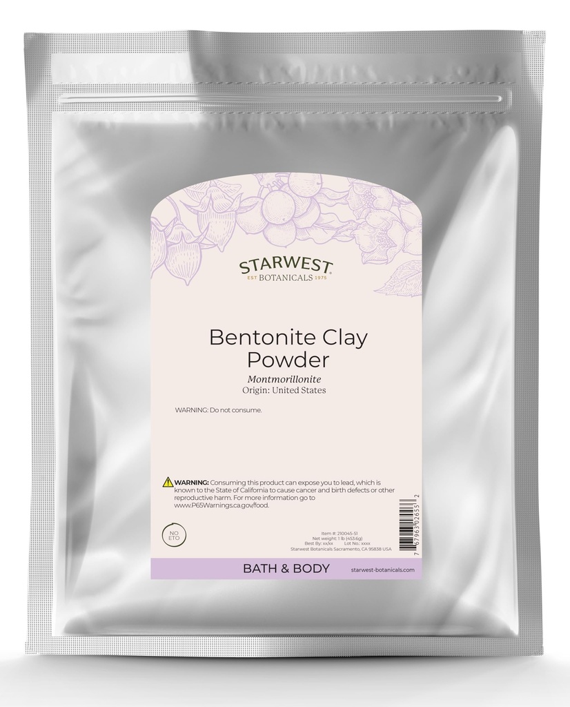 Starwest Botanicals Sodium Bentonite Clay, 1 livre