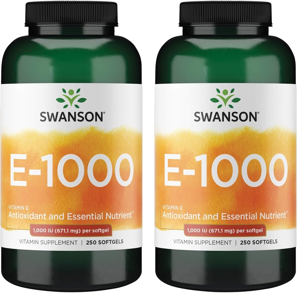 Swanson Natural Vitamin E 1000 Iu (671.10 Milligramm) 250 Sgels (2 Packung)