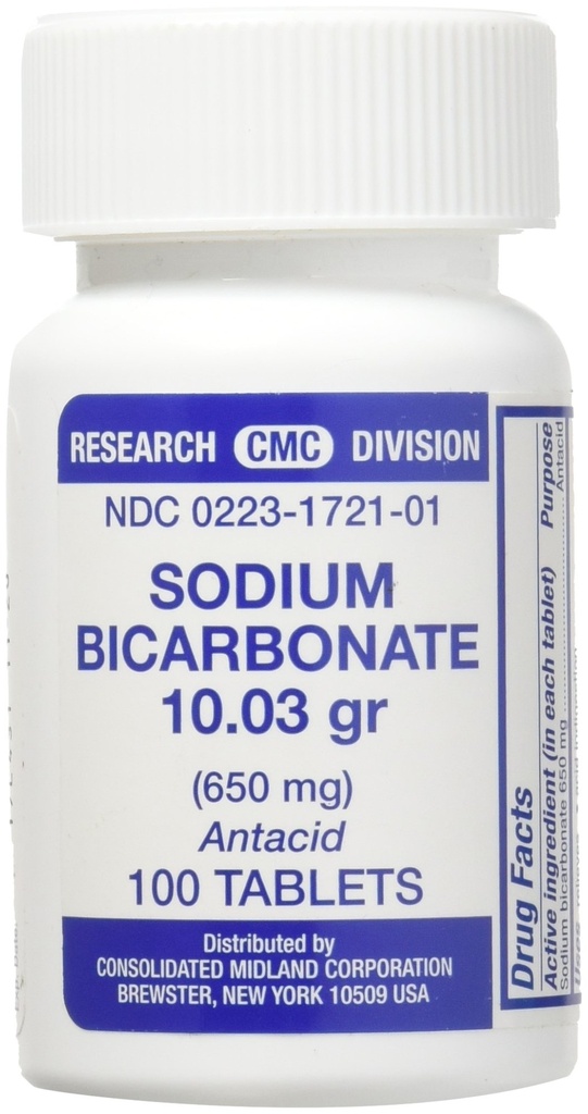 Antiacido di bicarbonato di sodio (650mg) - 100 compresse