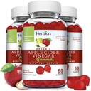 HERBION Naturals Cider Aceto di Mele Organico Gummies con il “Madre”, Digestione e supporto disintossico, Pectin Based, Vegan, Made in the USA - (Pack of 3, 180 Gummies)