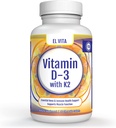 Vitamina D3 & K2. 90 Compresse vegetali per ciliegie naturali. Integratore alimentare di vitamina 2-in-1. Promuove Essential Bone & Immune Health. No Sugar Aggiunto.