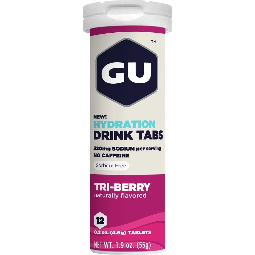 GU Hydration Drink Tabs, Tri-Berry, 8 Boxen von 8 Zähler