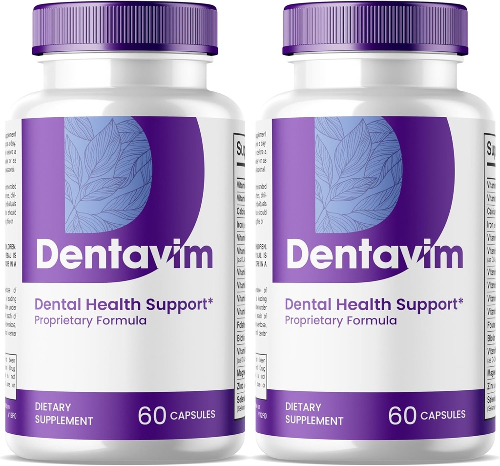 (2 Pack) Capsule Dentavim - Tutto Cura Naturale per Teeth e Gums - Dentavim Dental Health Formula Pills - Massima Forza, Vitamina & Minerali per Protezione Orale Complessiva, Denta Vim per Recensioni