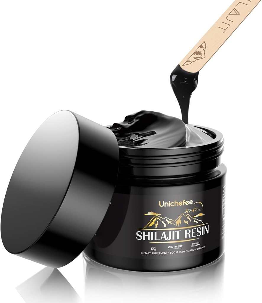 Shilajit Resin für Männer und Frauen, Pure Himalayan Shilajit Resin Organic mit 85+ Trace Minerals & 60% Fulvic Acid, Natural Energy Supplement für ganzheitliche Gesundheit- 60g
