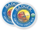 Badger Aromatic Chest Rub, 100% Bio Vaporub w/Eucalyptus & Lavender Ätherische Öle klar & wohltuend, All-Natural Chest Congestion Relief für Erwachsene & Kinder, 2 Unzen Tin, 2-Pack