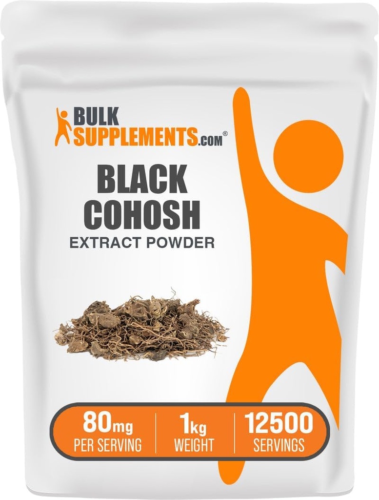 BulkSupplements.com Black Cohosh Extract Powder - aus Black Cohosh Root, Kräuterergänzung - Vegan & Gluten Free, 80mg pro Servierung, 1kg (2.2 lbs) (Pack von 1)