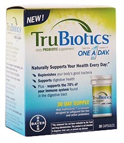 TruBiotics Daily Probiotic, 30 Capsule - Gluten Free, Soy Free Digestive + Immune Health Support Supplemento per Uomini e Donne (Pack of 2)