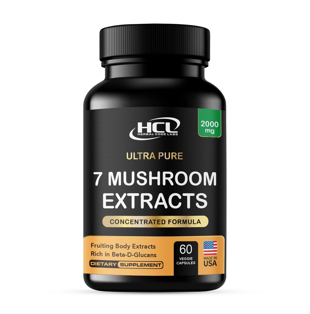 Mushroom Supplement Extrakte von Lions Mane Cordyceps Chaga Reishi Türkei Tail Maitake Shiitake Kapseln - Natürliche Vitamine Mineralien Antioxidantien Supplement - Made in USA