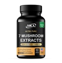 Supplément de champignons Extraits de Lions Mane Cordyceps Chaga Reishi Turkey Tail Maitake Shiitake Capsules - Vitamines naturelles Minéraux Supplément antioxydants - Fabriqué aux États-Unis