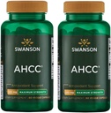 Swanson Maximum Strength AHCC - Promotion du soutien immunitaire avancé - Supplément naturel aidant à NK cellules et soutien du foie - (60 capsules de Veggie, 500mg chacune) (2 pack)