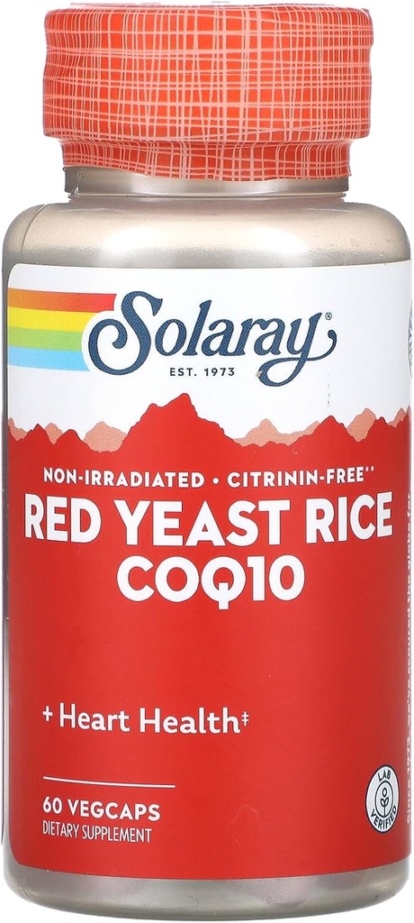 Solaray Red Yeast Rice Plus CoQ-10-60 Vegetarische Kapseln