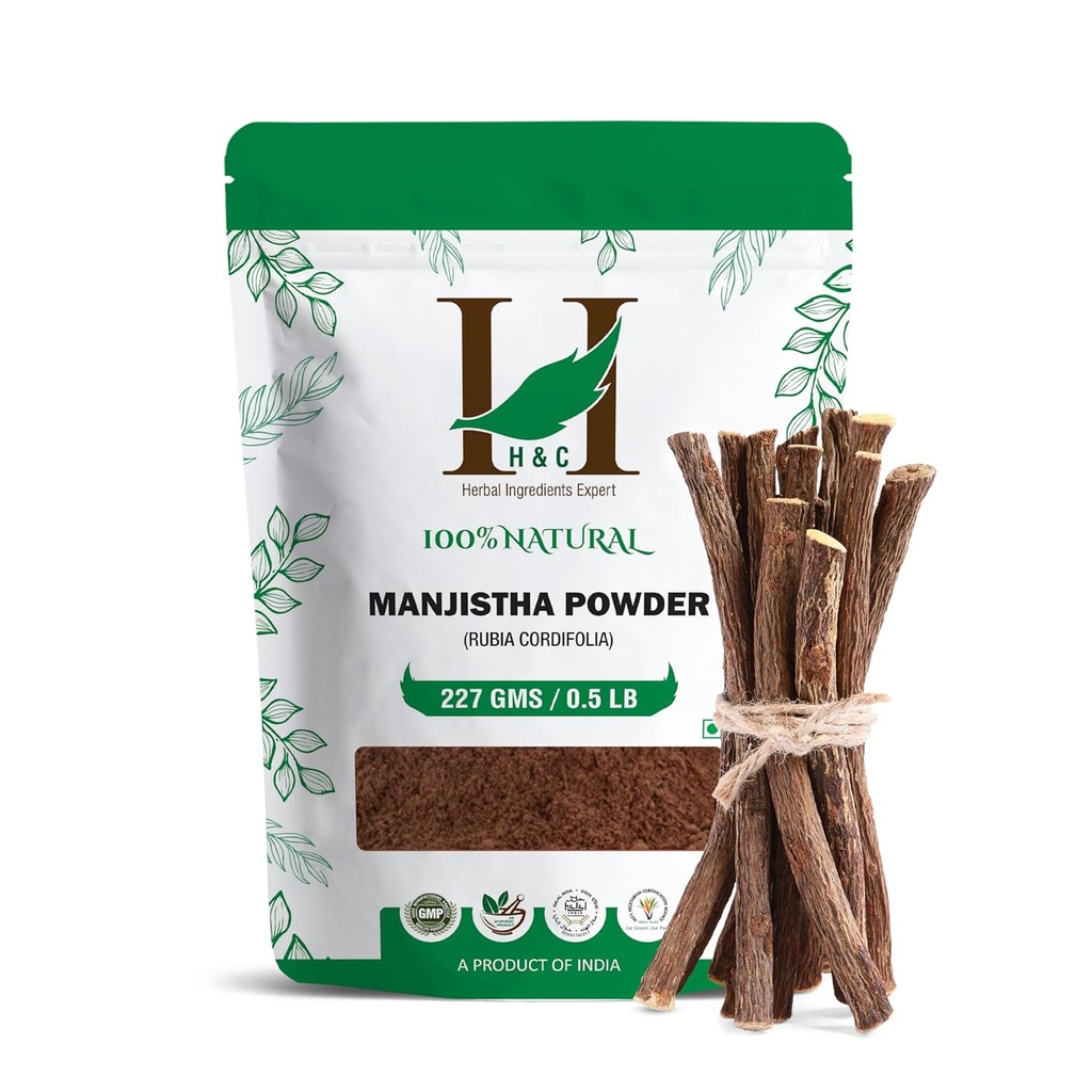 H&C 100% naturale Manjistha polvere- Rubia Cordifolia- 227gms /0.5 LB
