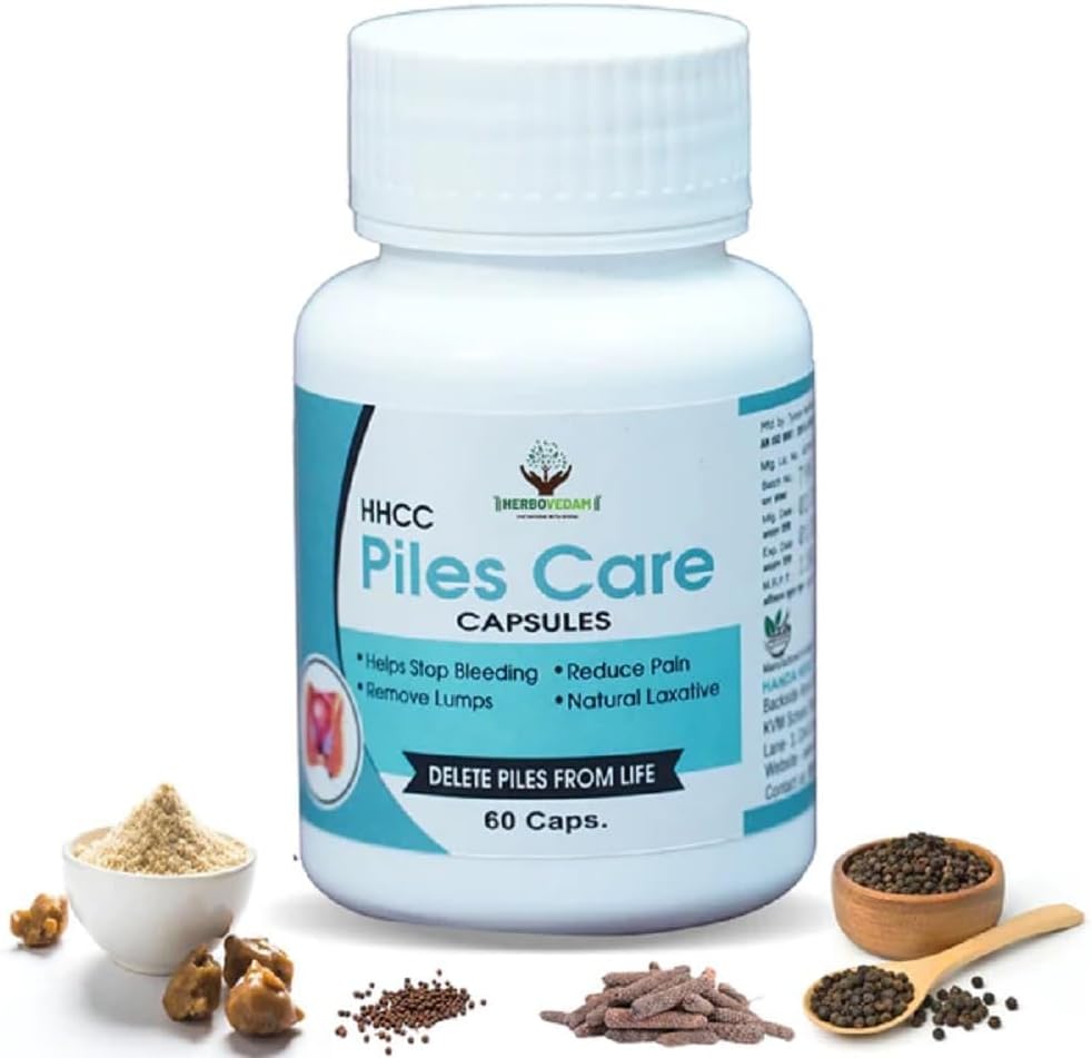 HERBOVEDAM Ayurvedic Piles trattamento di cura per ridurre il dolore e rimuovere Lumps Capsule