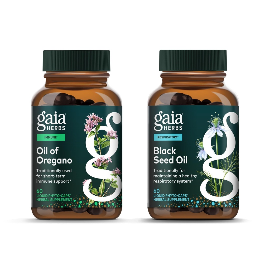Gaia Kräuteröl von Oregano - Immun- und Antioxidantien-Supplement - 60 Vegan Liquid Phyto-Capsules & Black Seed Oil - Lunge, Respiratory und Antioxidant-Support - 60 Vegan Liquid Phyto-Capsules (2