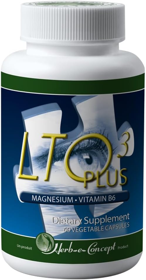 LTO3 Plus con L-teanina, Skullcap, Magnesio e Vitamina B6 - Concentrazione, Mente calma, Mood positivo, Muscoli rilassati, Sonno migliore (60 capsule)