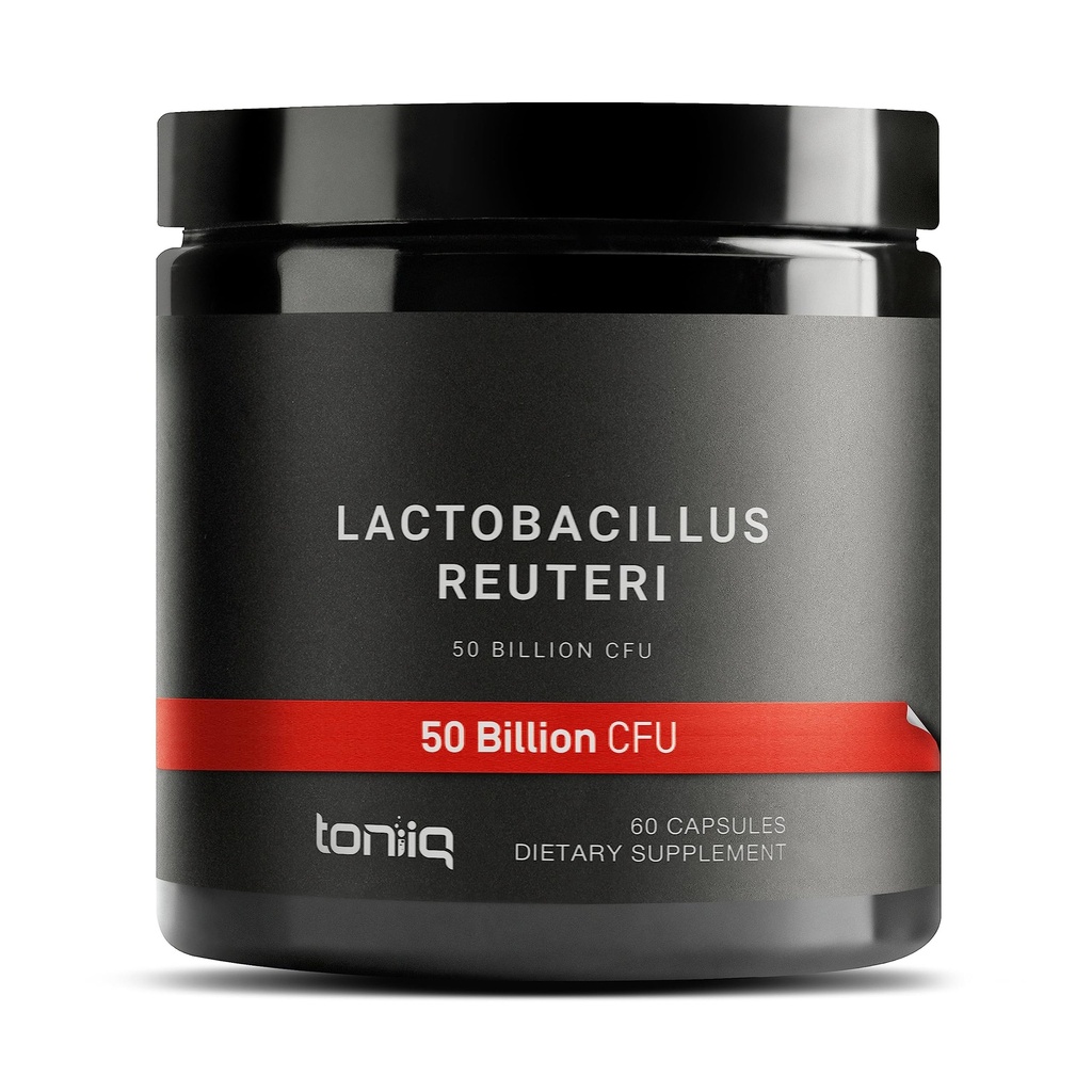 Toniiq 50 Billion CFU Lactobacillus Reuteri Probiotic 50mg pro Servieren - L Reuteri Probiotics - Höchste CFU Count Lactobacillus Reuteri Probiotic - 60 vegetarische Kapseln - 60 Servietten