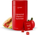 Liposomal Vitamin C Gummies per Adulti - 500mg per Serving - 60 Gummies, Alta Assorbimento Vegan Basso Zucchero Vitamina C Gomma, Antiossidante, Energia e Collagen Booster - Raccolpo di Guava di fragola