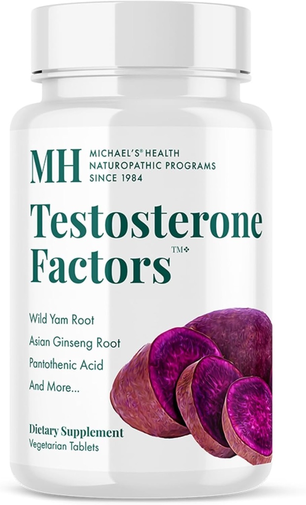 MICHAEL'S Health Naturopathic Programme Testosteronfaktoren - 120 pflanzliche Tabletten - Nährstoffe zur Unterstützung der Testosteronproduktion - Kosher - 60 Servietten