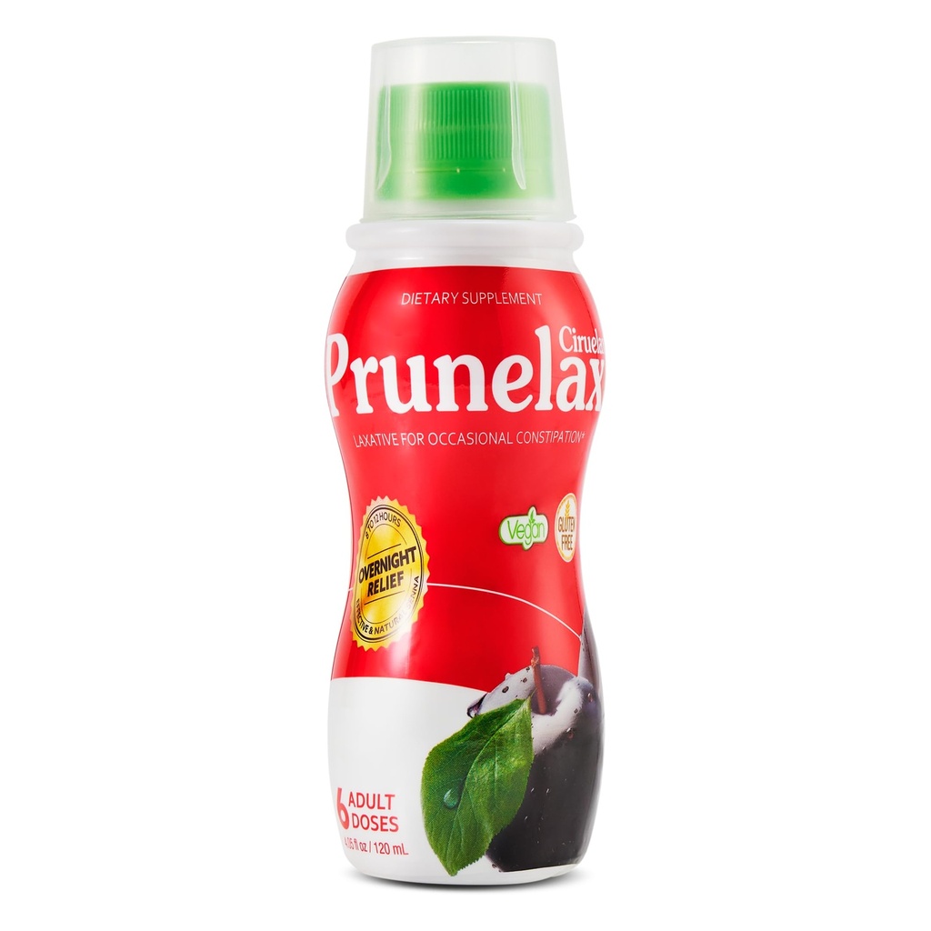 Prunelax Ciruelax Regular Strength Liquid Laxative - Sanftes Relief für kirchliche Beratung, Made with Natural Senna, Predictable Relief, Glutenfrei, Werke in nur 8 bis 12 Stunden - 4.05 fl oz