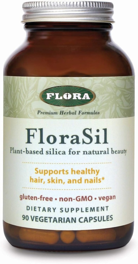 Flora FloraSil 90 capsule di veg - Integratore di silice con Estratto di coda di cavallo per capelli sani, pelle e unghie* - Supporta la formazione di collagene