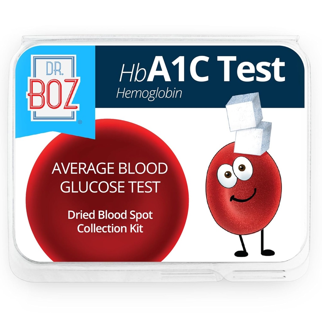 Dr. Boz - Hemoglobin A1C Home Test Kit - Blutkollektion Kit mit Laborergebnissen - Blutzucker & hbA1c Levels - Lancets, Bandagen, Alkohol Wipe, Envelope - Made in the USA - Diabetes Care & Self Care