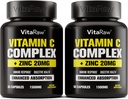 Vitamin C Supplement 2 Pack (120 Veggie Kapseln) - 1500mg mit Zink 20mg - Höchste Absorption Vitamin C Immununterstützung Complex - Vitamin C Kapseln & Zink Vitamine für Erwachsene, Vit C Immune Hilfe Vegan