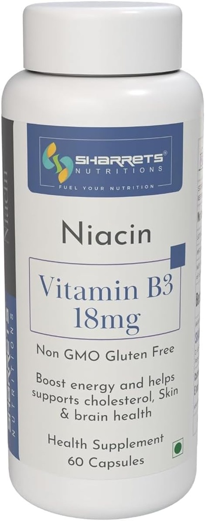 Générique Vitamine B3 Niacine Supplément -60 Capsules Energy Boost.