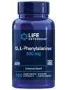 Lebensverlängerung D, L-Phenylalanin Kapseln, 500 mg – Unterstützt Mood Gesundheit, fördert Neurotransmitter Gesundheit – Glutenfrei, Non-GMO, Vegetarisch – 100 Kapseln