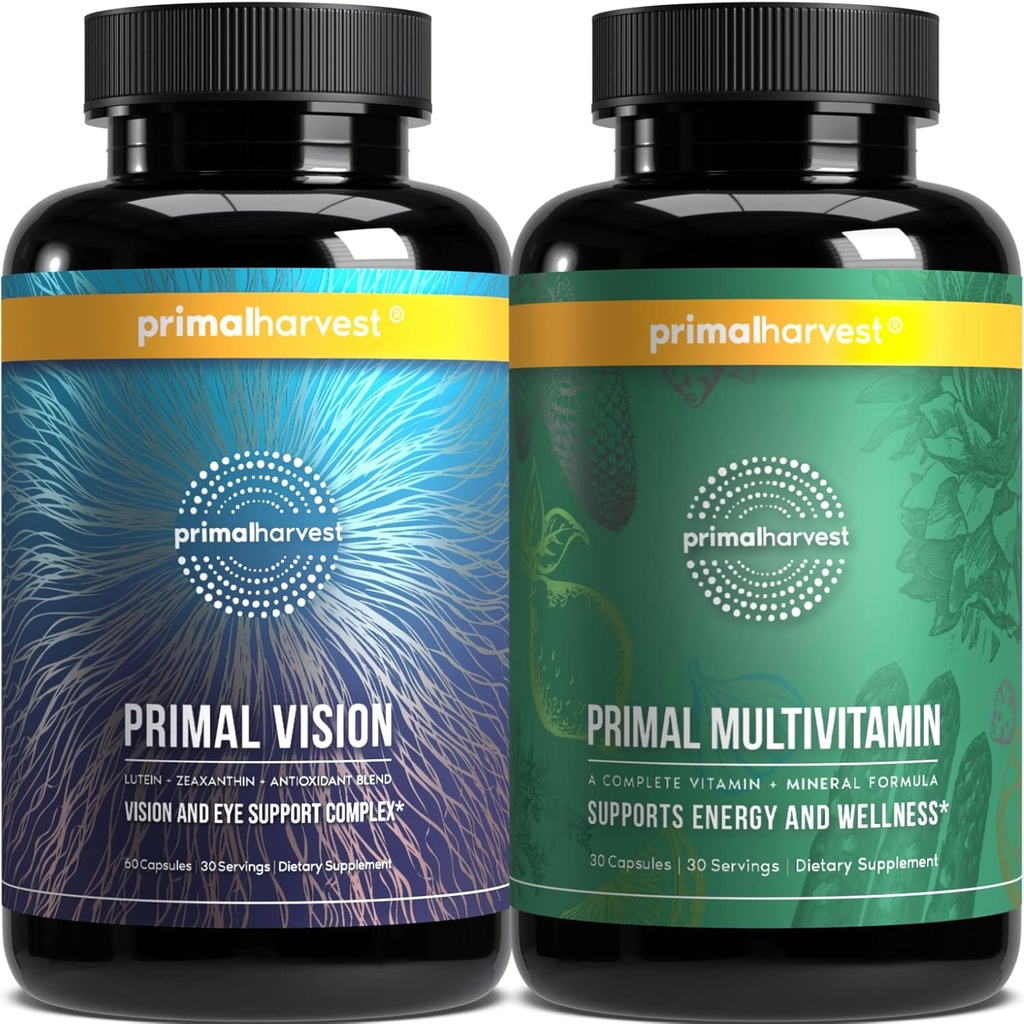 Primal Harvest Multivitamin & Primal Vision – Supporto completo per il benessere quotidiano e la salute degli occhi con vitamine e nutrienti essenziali