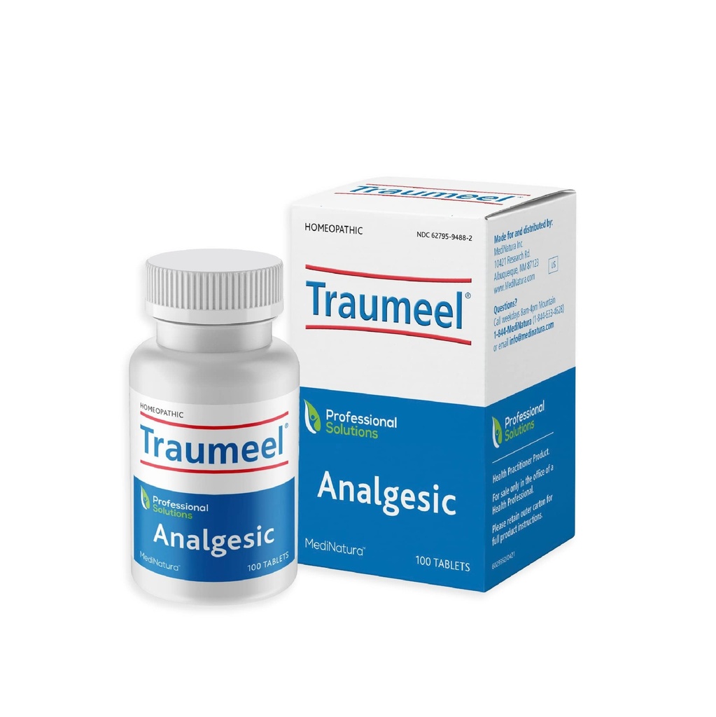 MediNatura Traumeel Arnica homéopathique + 13 ingrédients actifs pour les muscles, les articulations, le dos, l'arthrite, les blessures, l'exercice Douleurs et douleurs liées - Fabriqué en Allemagne - 100 comprimés