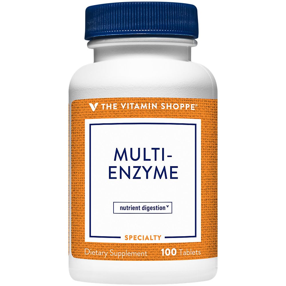 La vitamine Shoppe Multi Enzyme - Aide à soutenir la digestion et l'absorption des protéines, glucides et graisses (100 comprimés)