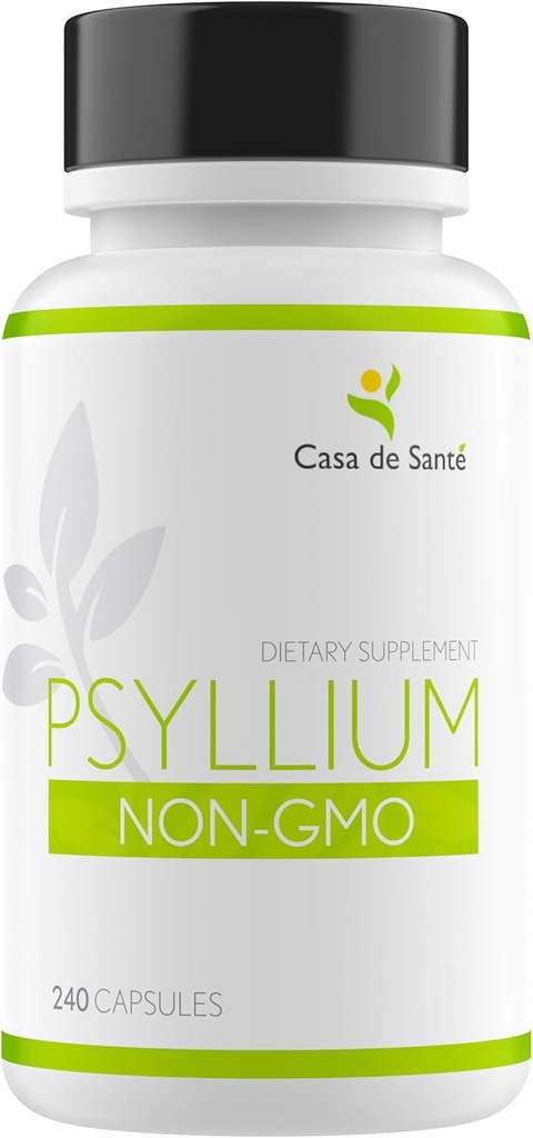 Casa de Sante Psyllium Caps, Non GMO, Low FODMAP Fiber Supplement