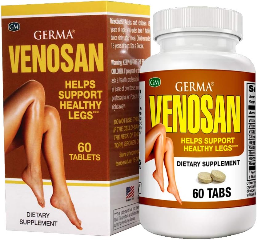 Germa Venosan Integratore alimentare. Rimuove Heavy Feeling, rafforza le pareti della vena. 60 compresse